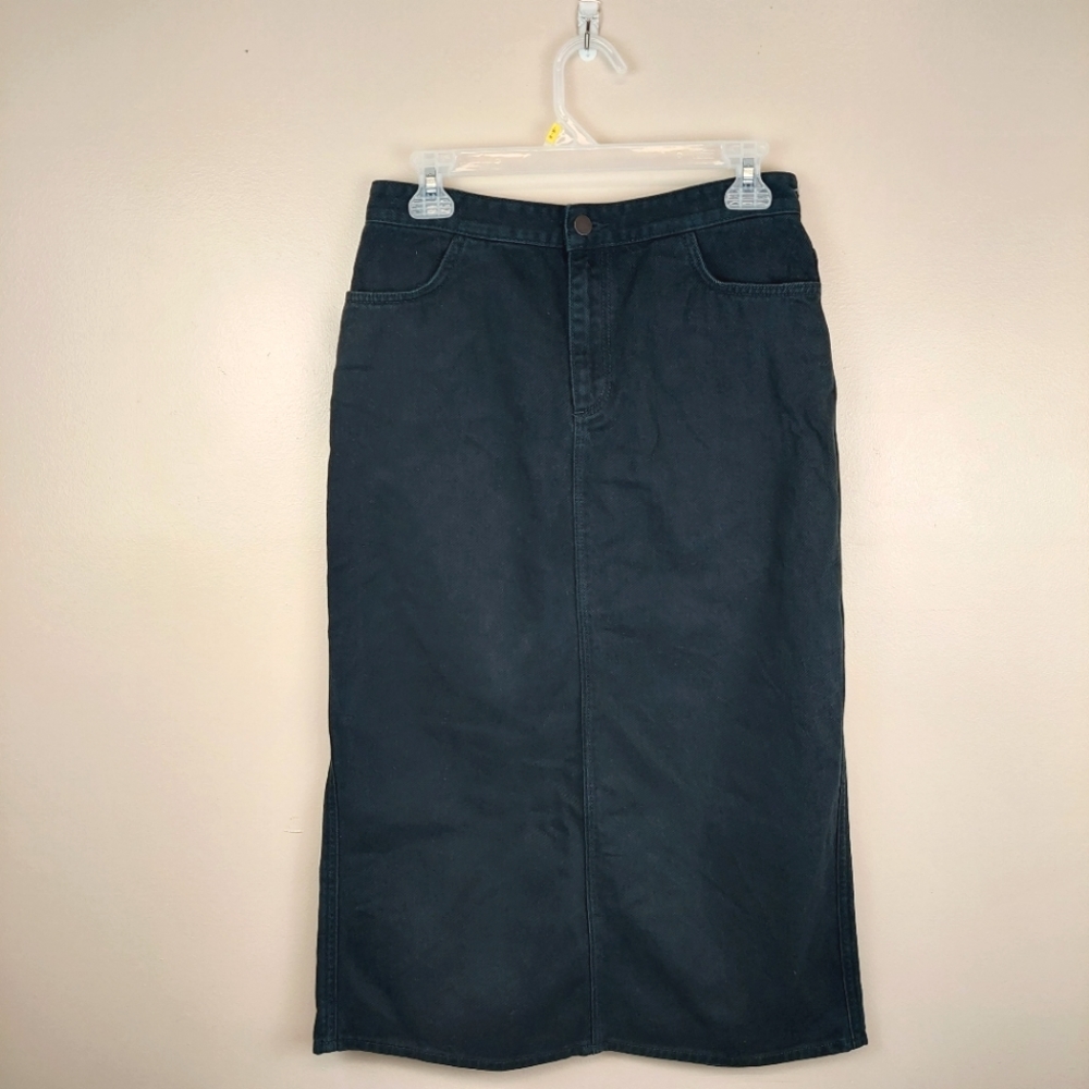 & Other Stories Black Denim Skirt Size 8